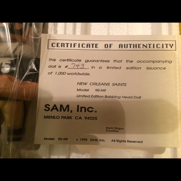 🎈SOLD🎈NEW ORLEANS SAINTS BOBBING HEAD NODDER VERY RARE - Picture 4 of 10